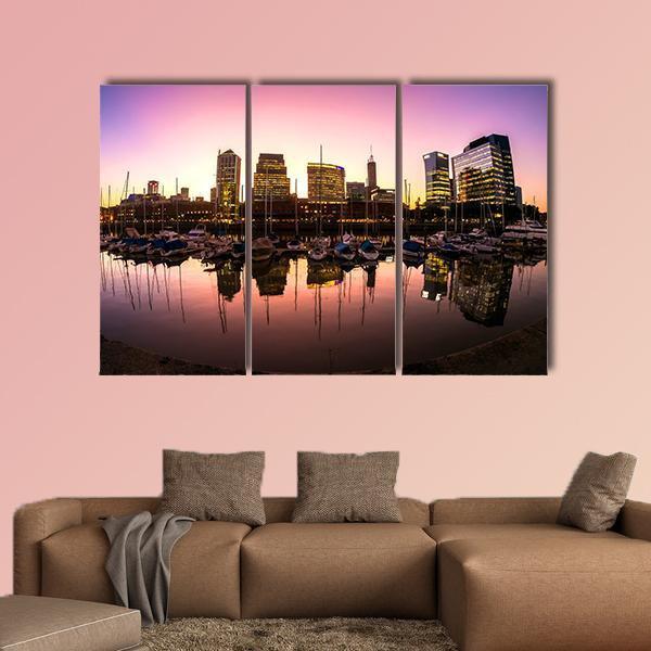 Neighbourhood Of Puerto Madero Canvas Wall Art-3 Horizontal-Gallery Wrap-25" x 16"-Tiaracle