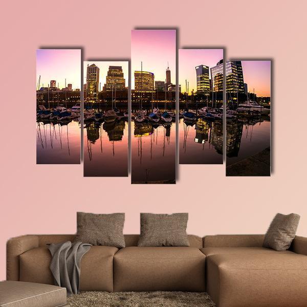 Neighbourhood Of Puerto Madero Canvas Wall Art-5 Pop-Gallery Wrap-47" x 32"-Tiaracle