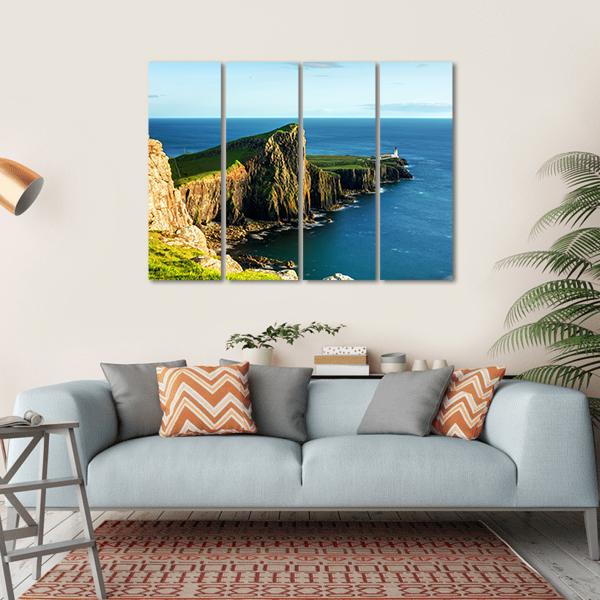 Neist Point Lighthouse Canvas Wall Art-4 Horizontal-Gallery Wrap-34" x 24"-Tiaracle