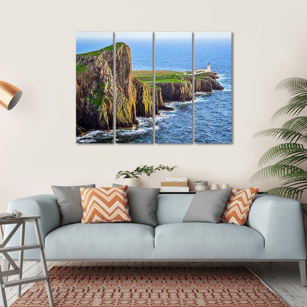 Neist Point Lighthouse Canvas Wall Art-4 Horizontal-Gallery Wrap-34" x 24"-Tiaracle