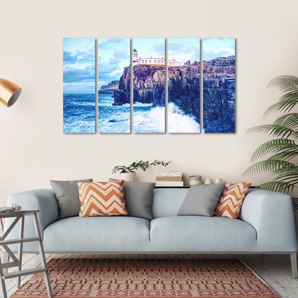 Neist Point Lighthouse Canvas Wall Art-5 Horizontal-Gallery Wrap-22" x 12"-Tiaracle