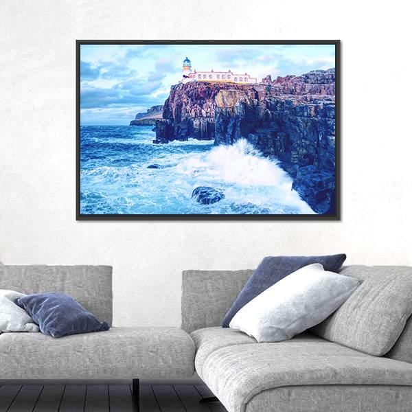 Neist Point Lighthouse Canvas Wall Art-3 Horizontal-Gallery Wrap-25" x 16"-Tiaracle