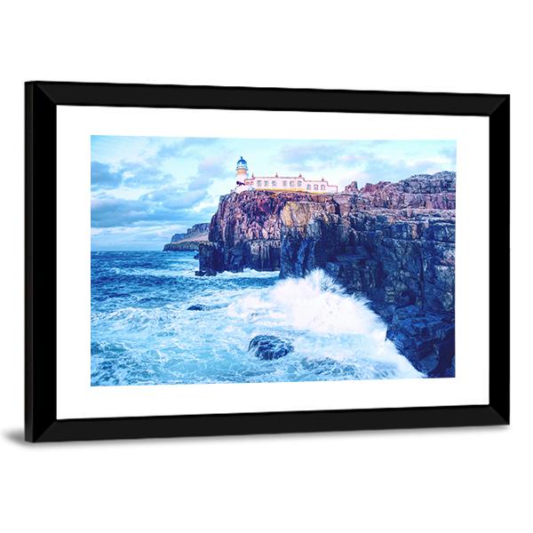Neist Point Lighthouse Canvas Wall Art-3 Horizontal-Gallery Wrap-25" x 16"-Tiaracle