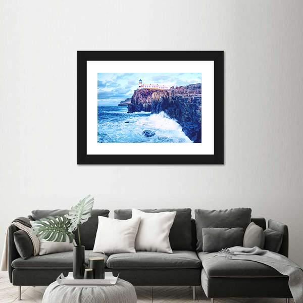 Neist Point Lighthouse Canvas Wall Art-3 Horizontal-Gallery Wrap-25" x 16"-Tiaracle