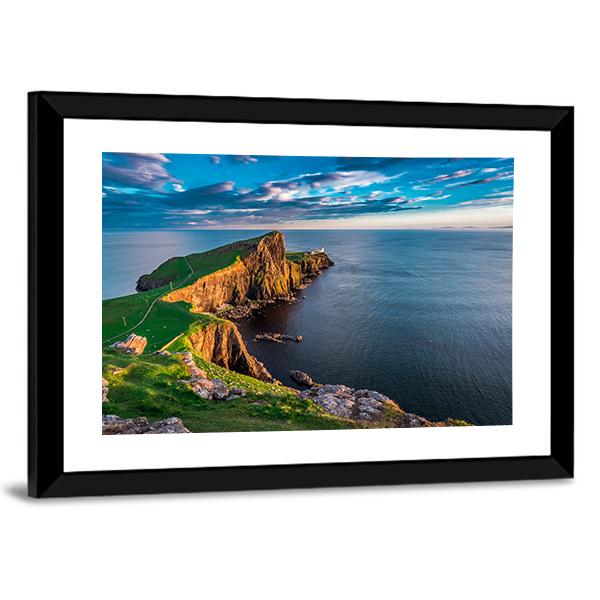 Neist Point Lighthouse In Scotland Canvas Wall Art-3 Horizontal-Gallery Wrap-25" x 16"-Tiaracle