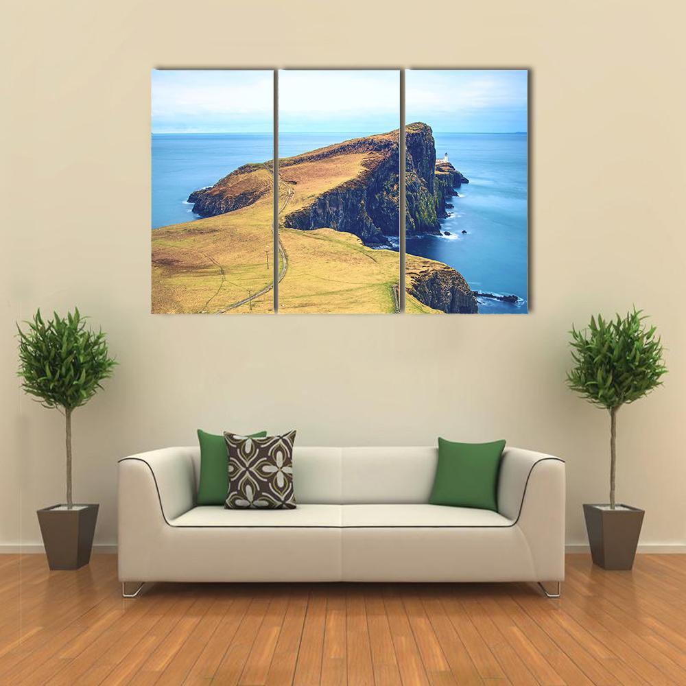 Neist Point With Lighthouse Canvas Wall Art-3 Horizontal-Gallery Wrap-37" x 24"-Tiaracle