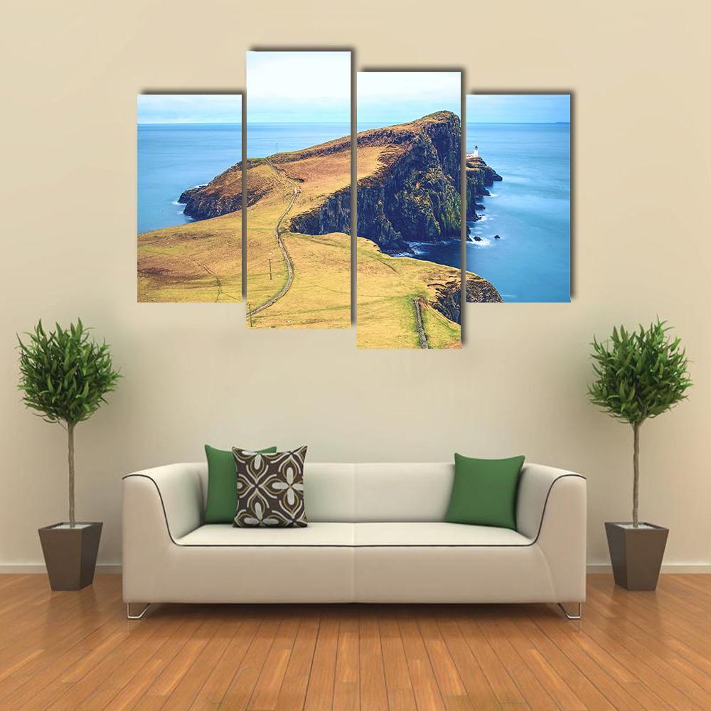 Neist Point With Lighthouse Canvas Wall Art-4 Pop-Gallery Wrap-50" x 32"-Tiaracle