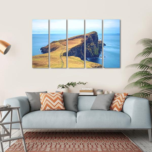 Neist Point With Lighthouse Canvas Wall Art-5 Horizontal-Gallery Wrap-22" x 12"-Tiaracle