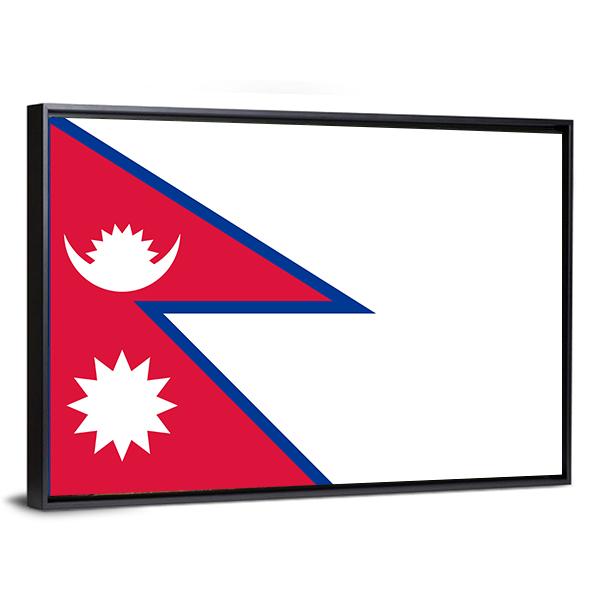 Nepal Flag Canvas Wall Art-3 Horizontal-Gallery Wrap-25" x 16"-Tiaracle