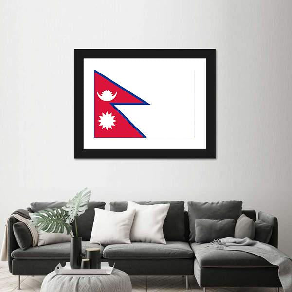Nepal Flag Canvas Wall Art-3 Horizontal-Gallery Wrap-25" x 16"-Tiaracle