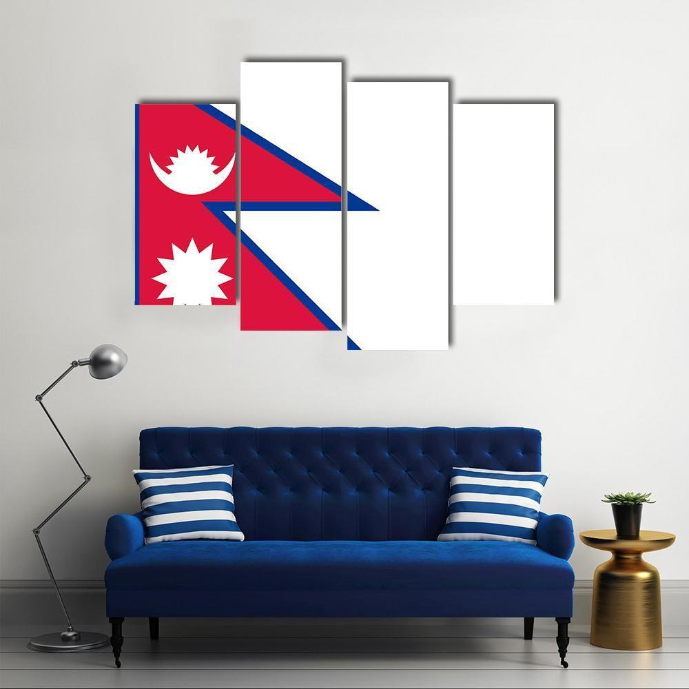 Nepal Flag Canvas Wall Art-4 Pop-Gallery Wrap-50" x 32"-Tiaracle