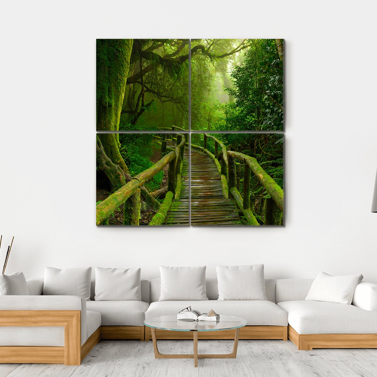 Nepal Jungle Canvas Wall Art-4 Square-Gallery Wrap-17" x 17"-Tiaracle