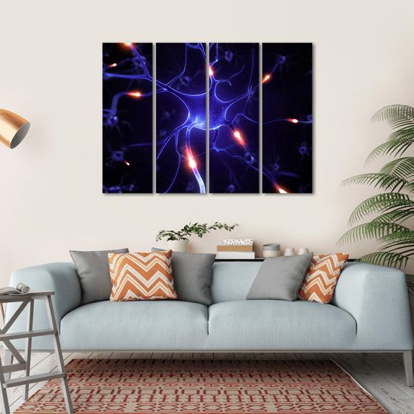 Nerve Cell Illustration Canvas Wall Art-4 Horizontal-Gallery Wrap-34" x 24"-Tiaracle