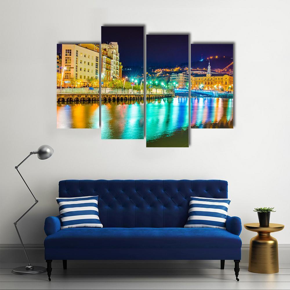 Nervion River Near Town Canvas Wall Art-4 Pop-Gallery Wrap-50" x 32"-Tiaracle