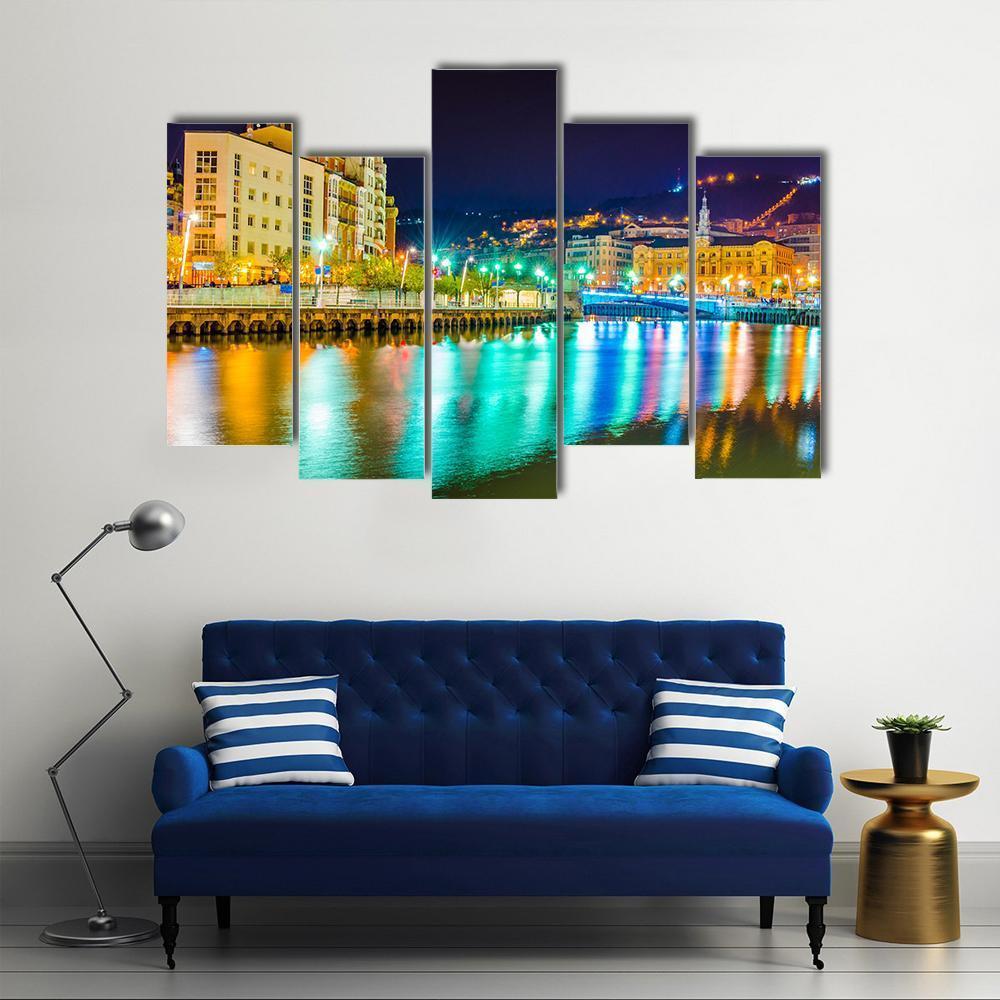 Nervion River Near Town Canvas Wall Art-5 Pop-Gallery Wrap-47" x 32"-Tiaracle
