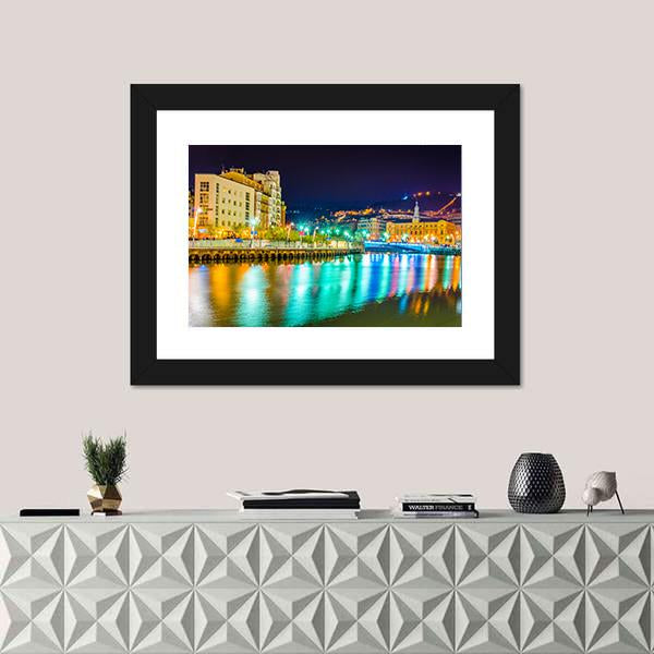 Nervion River Near Town Canvas Wall Art-1 Piece-Framed Print-20" x 16"-Tiaracle