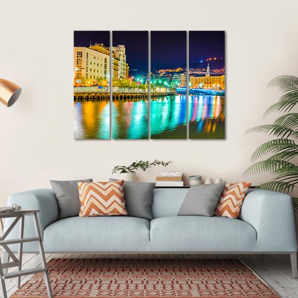 Nervion River Near Town Canvas Wall Art-4 Horizontal-Gallery Wrap-34" x 24"-Tiaracle