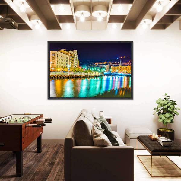 Nervion River Near Town Canvas Wall Art-3 Horizontal-Gallery Wrap-25" x 16"-Tiaracle