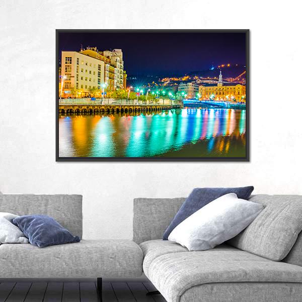 Nervion River Near Town Canvas Wall Art-3 Horizontal-Gallery Wrap-25" x 16"-Tiaracle