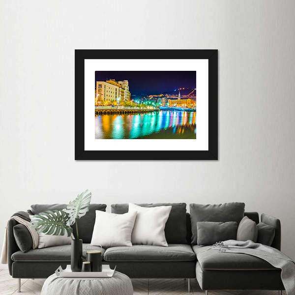 Nervion River Near Town Canvas Wall Art-3 Horizontal-Gallery Wrap-25" x 16"-Tiaracle