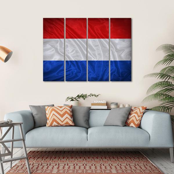 Netherlands Flag Canvas Wall Art-4 Horizontal-Gallery Wrap-34" x 24"-Tiaracle