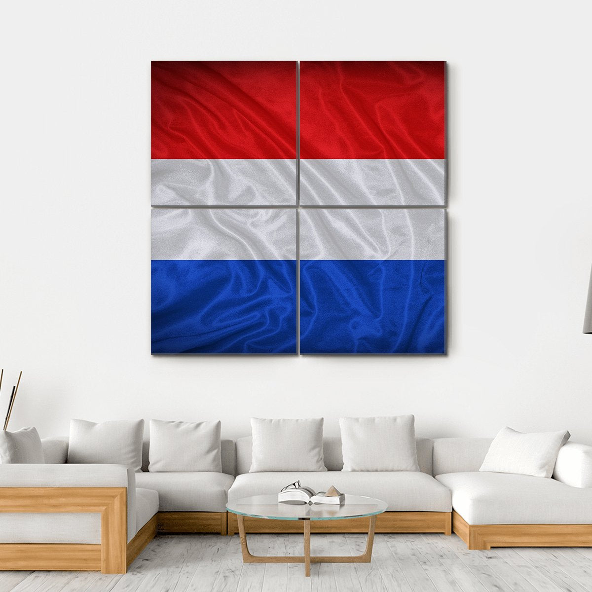 Netherlands Flag Canvas Wall Art-4 Square-Gallery Wrap-17" x 17"-Tiaracle