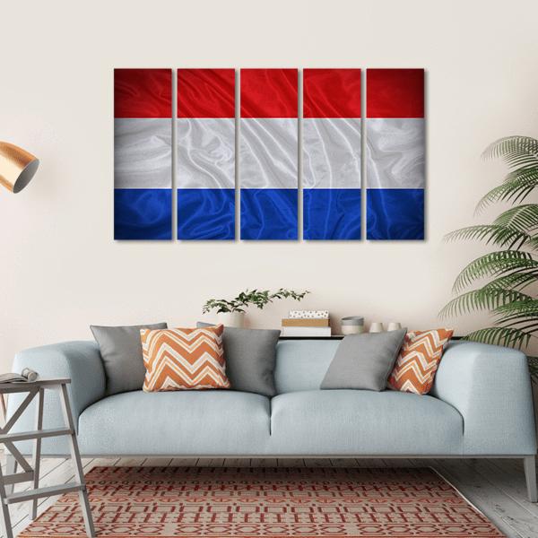 Netherlands Flag Canvas Wall Art-5 Horizontal-Gallery Wrap-22" x 12"-Tiaracle