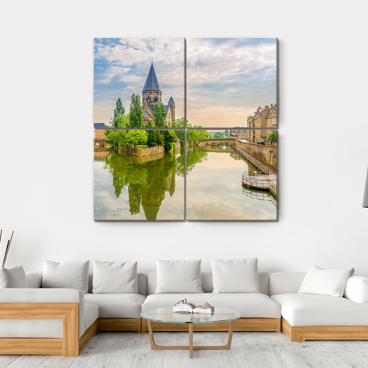 Neuf Temple France Canvas Wall Art-4 Square-Gallery Wrap-17" x 17"-Tiaracle