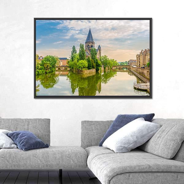 Neuf Temple France Canvas Wall Art-3 Horizontal-Gallery Wrap-25" x 16"-Tiaracle