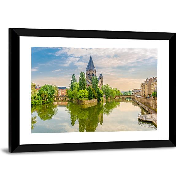 Neuf Temple France Canvas Wall Art-3 Horizontal-Gallery Wrap-25" x 16"-Tiaracle