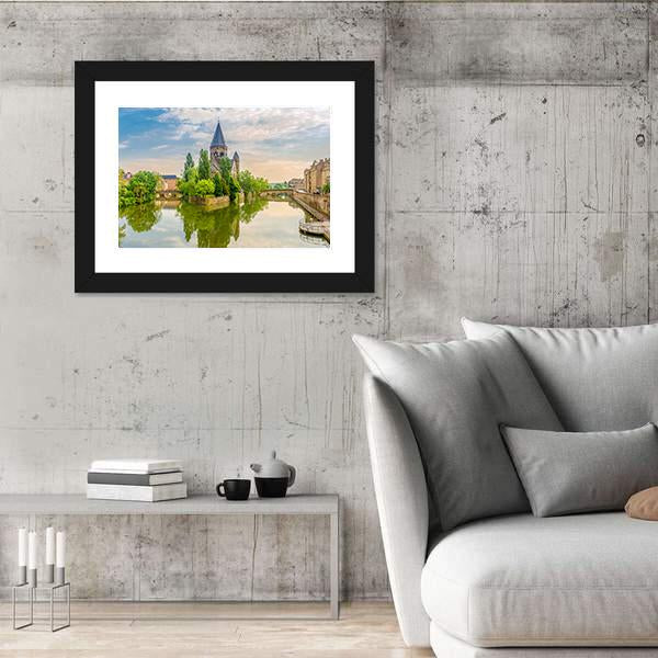 Neuf Temple France Canvas Wall Art-5 Horizontal-Gallery Wrap-22" x 12"-Tiaracle