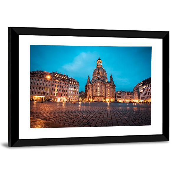 Neumarkt &amp; Frauenkirche Canvas Wall Art-3 Horizontal-Gallery Wrap-25" x 16"-Tiaracle