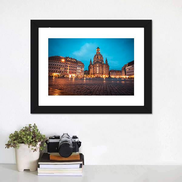 Neumarkt &amp; Frauenkirche Canvas Wall Art-3 Horizontal-Gallery Wrap-25" x 16"-Tiaracle
