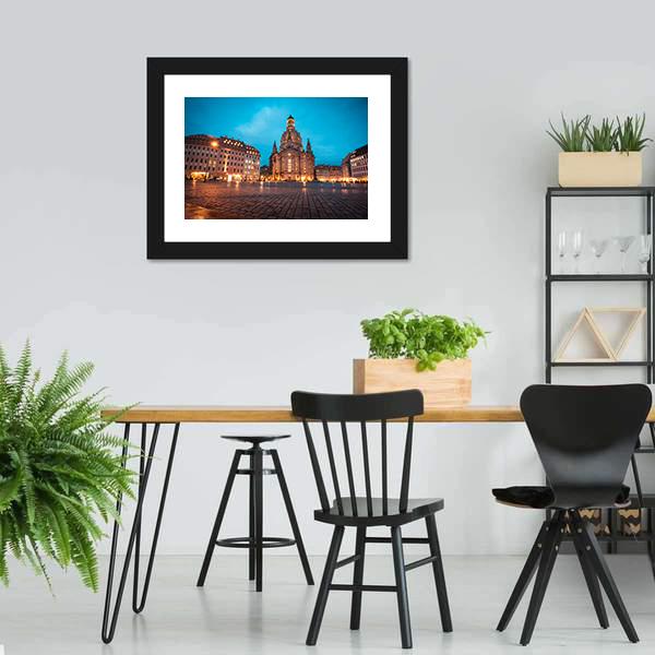 Neumarkt & Frauenkirche Canvas Wall Art-3 Horizontal-Gallery Wrap-25" x 16"-Tiaracle