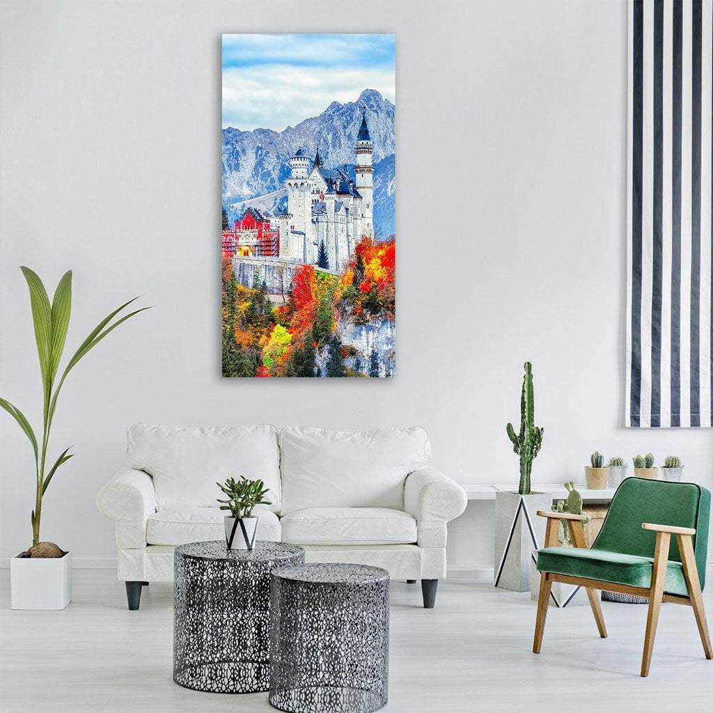 Neuschwanstein Ancient Castle Vertical Canvas Wall Art-1 Vertical-Gallery Wrap-12" x 24"-Tiaracle