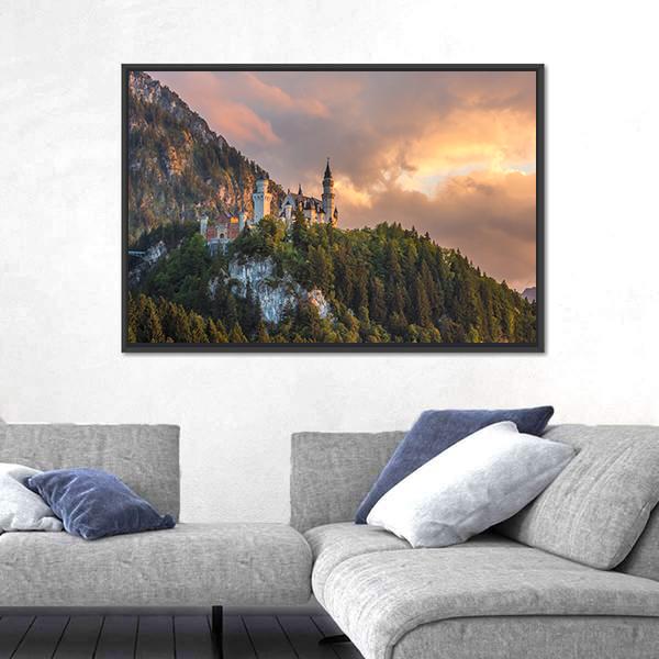 Neuschwanstein Castle Germany Canvas Wall Art-3 Horizontal-Gallery Wrap-25&quot; x 16&quot;-Tiaracle