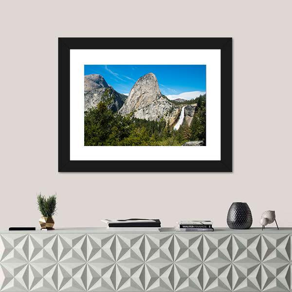Nevada Falls Canvas Wall Art-1 Piece-Framed Print-20" x 16"-Tiaracle