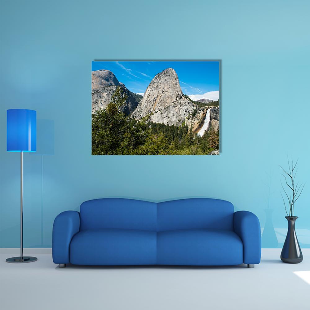 Nevada Falls Canvas Wall Art-1 Piece-Gallery Wrap-48" x 32"-Tiaracle