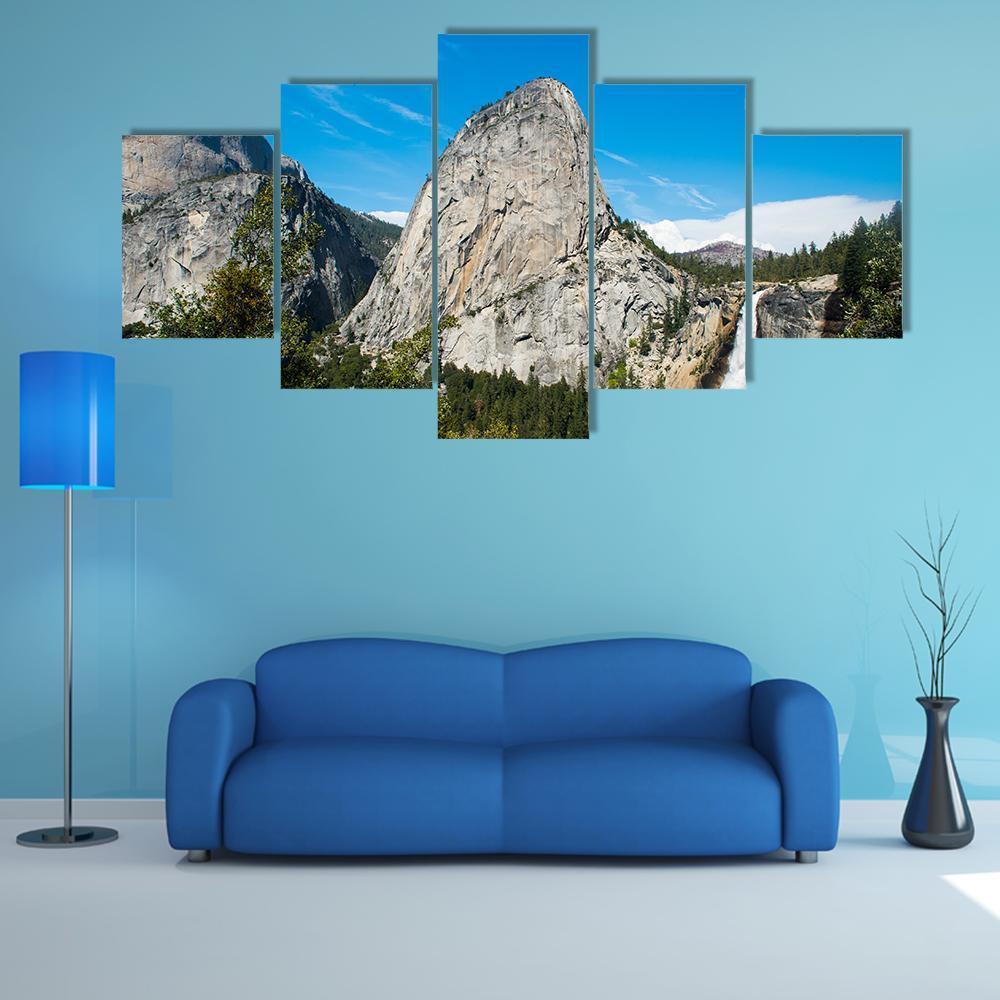 Nevada Falls Canvas Wall Art-5 Star-Gallery Wrap-62" x 32"-Tiaracle