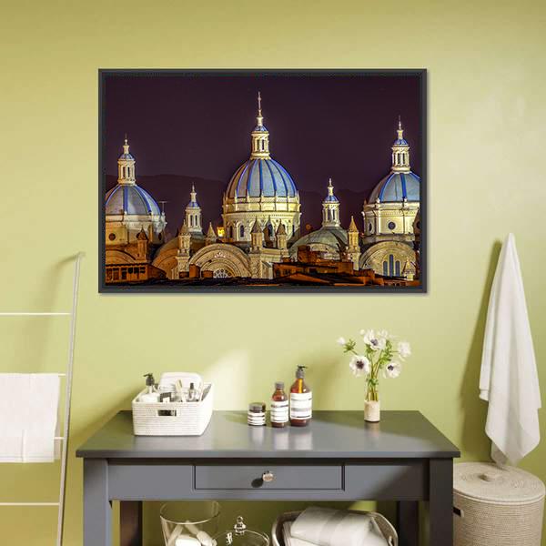New Cathedral Of Cuenca Canvas Wall Art-5 Horizontal-Gallery Wrap-22" x 12"-Tiaracle