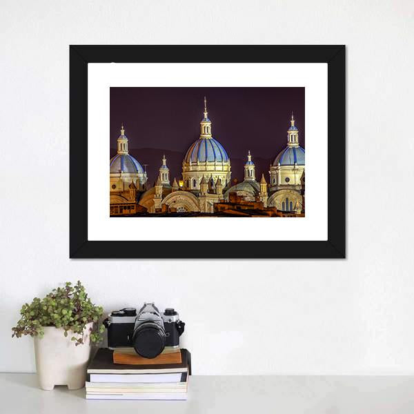 New Cathedral Of Cuenca Canvas Wall Art-5 Horizontal-Gallery Wrap-22" x 12"-Tiaracle