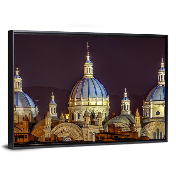 New Cathedral Of Cuenca Canvas Wall Art-5 Horizontal-Gallery Wrap-22" x 12"-Tiaracle