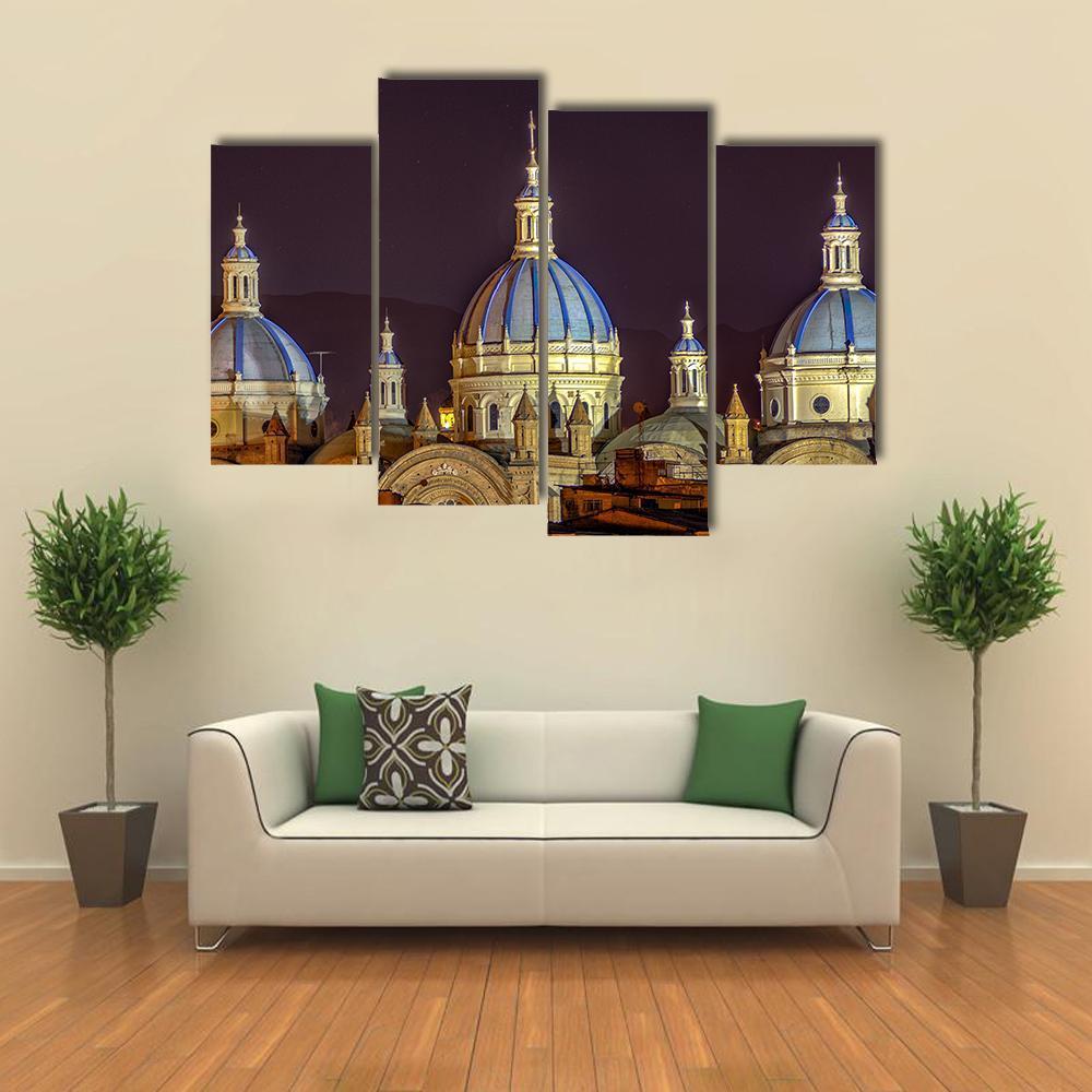 New Cathedral Of Cuenca Canvas Wall Art-4 Pop-Gallery Wrap-50" x 32"-Tiaracle