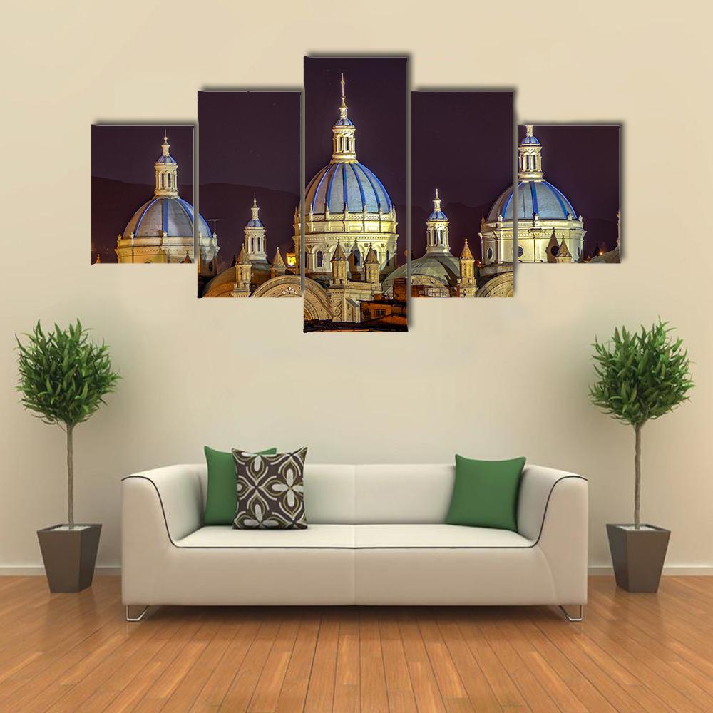 New Cathedral Of Cuenca Canvas Wall Art-5 Star-Gallery Wrap-62" x 32"-Tiaracle