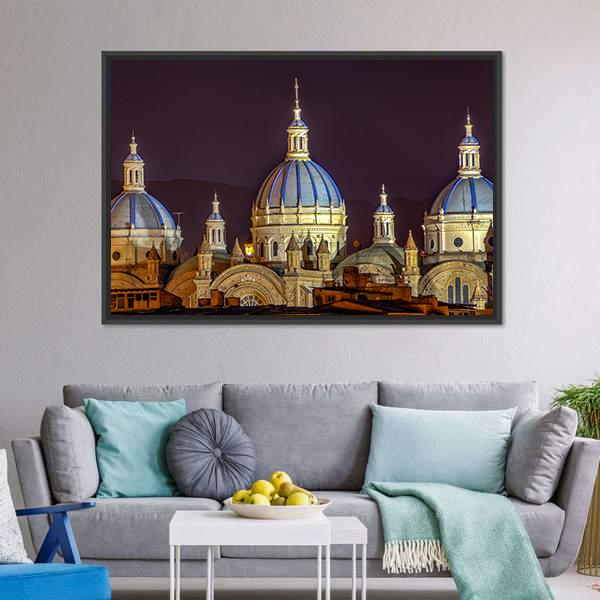 New Cathedral Of Cuenca Canvas Wall Art-3 Horizontal-Gallery Wrap-25" x 16"-Tiaracle