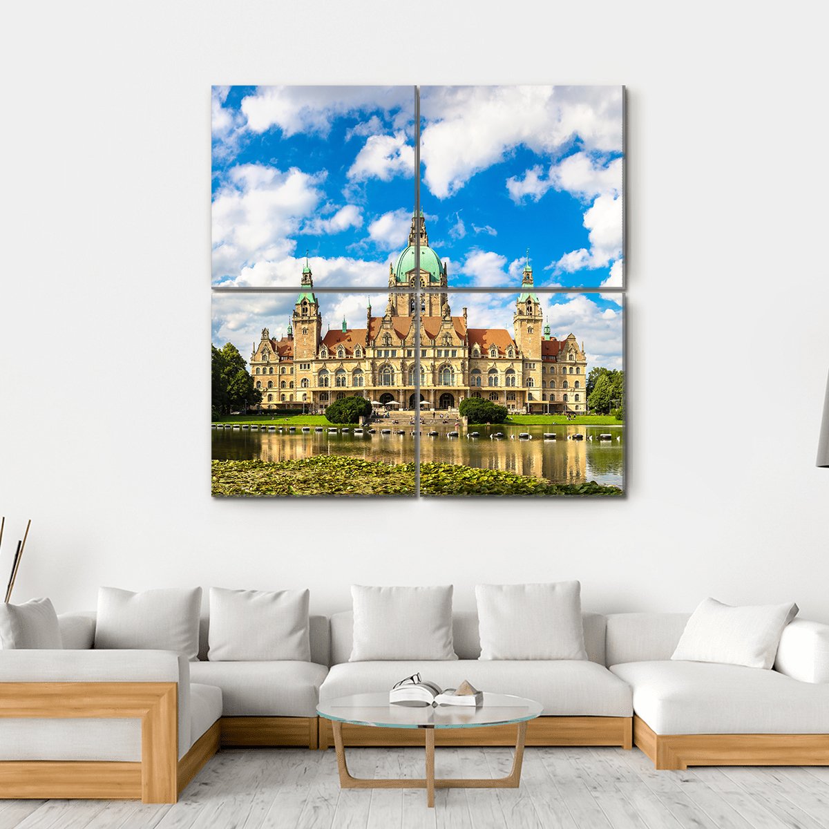 New City Hall Hanover Canvas Wall Art-4 Square-Gallery Wrap-17" x 17"-Tiaracle