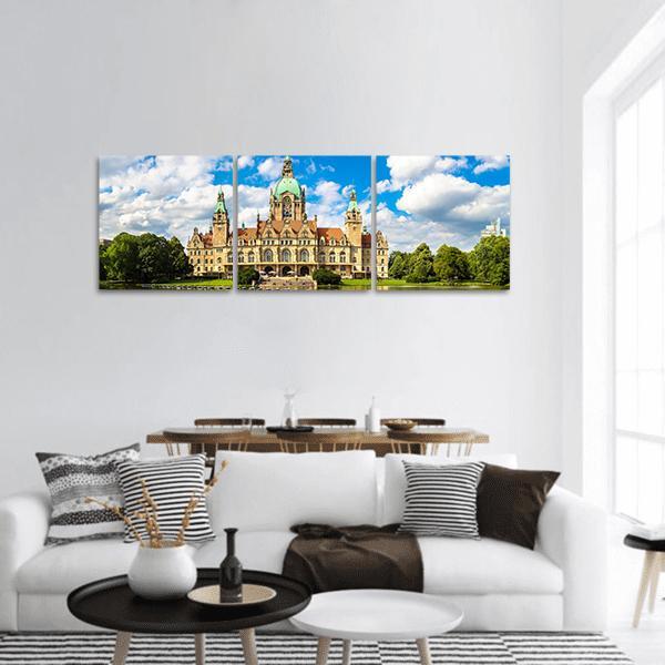 New City Hall Hanover Panoramic Canvas Wall Art-3 Piece-25" x 08"-Tiaracle