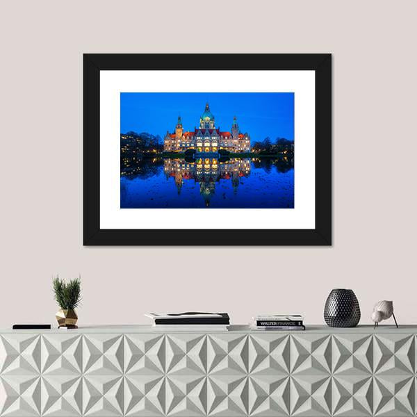 New City Hall In Hanover Canvas Wall Art-1 Piece-Framed Print-20" x 16"-Tiaracle