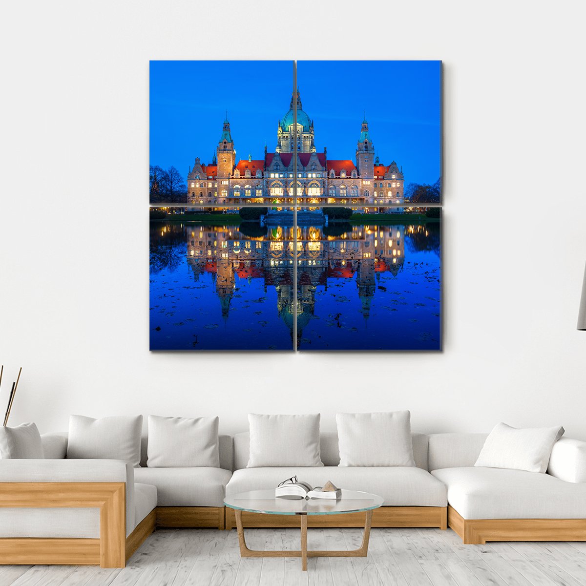 New City Hall In Hanover Canvas Wall Art-4 Square-Gallery Wrap-17" x 17"-Tiaracle