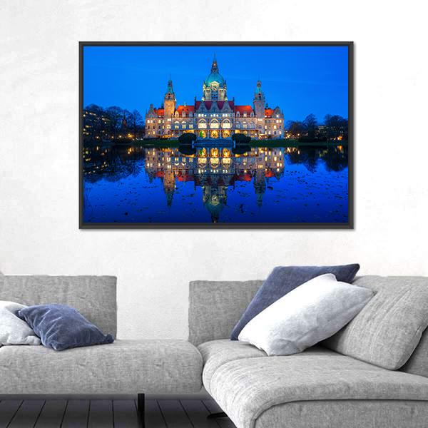 New City Hall In Hanover Canvas Wall Art-3 Horizontal-Gallery Wrap-25" x 16"-Tiaracle
